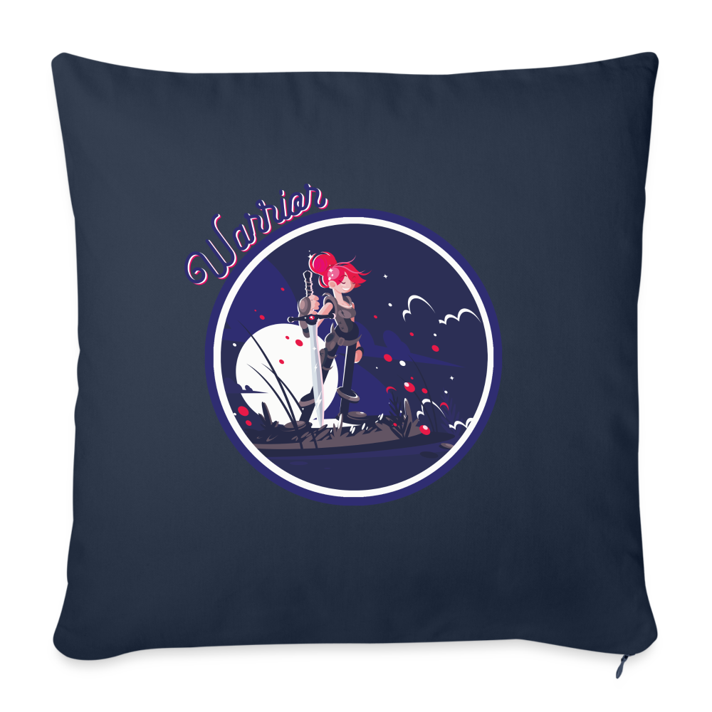 Warrior (Female) - Throw Pillow Cover - navy
