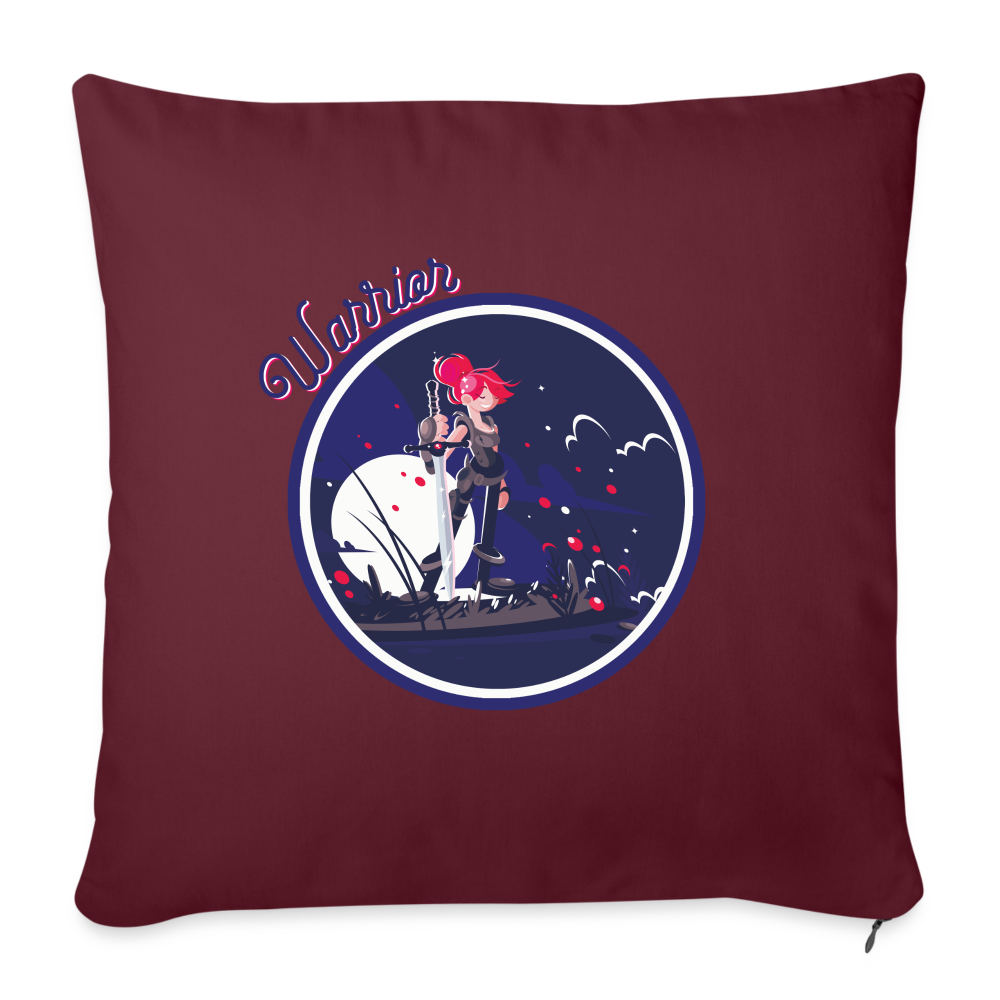 Warrior (Female) - Throw Pillow Cover - burgundy