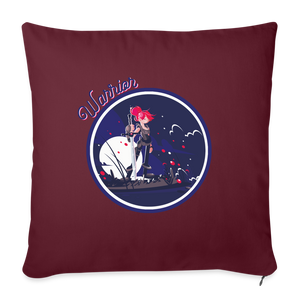 Warrior (Female) - Throw Pillow Cover - burgundy