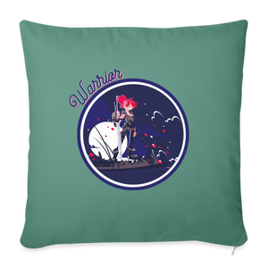 Warrior (Female) - Throw Pillow Cover - cypress green
