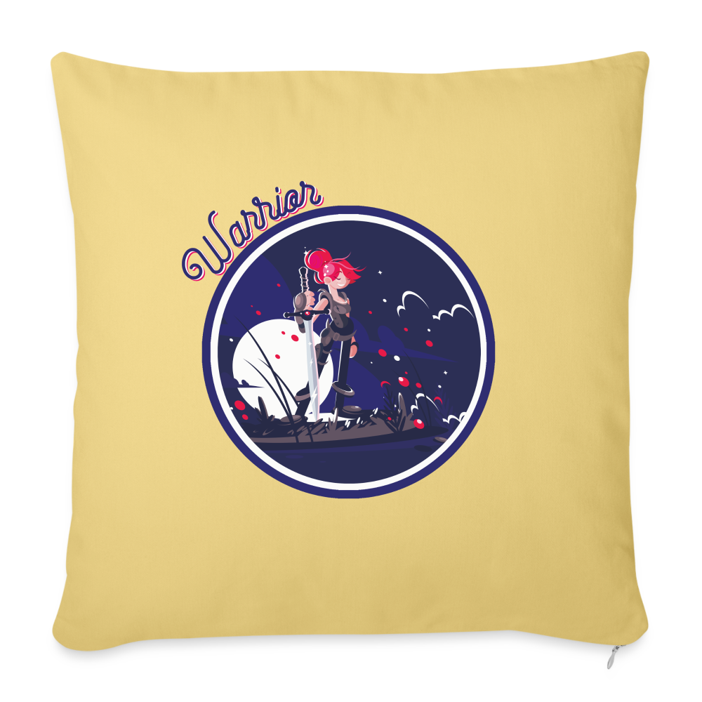 Warrior (Female) - Throw Pillow Cover - washed yellow