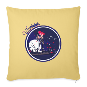 Warrior (Female) - Throw Pillow Cover - washed yellow
