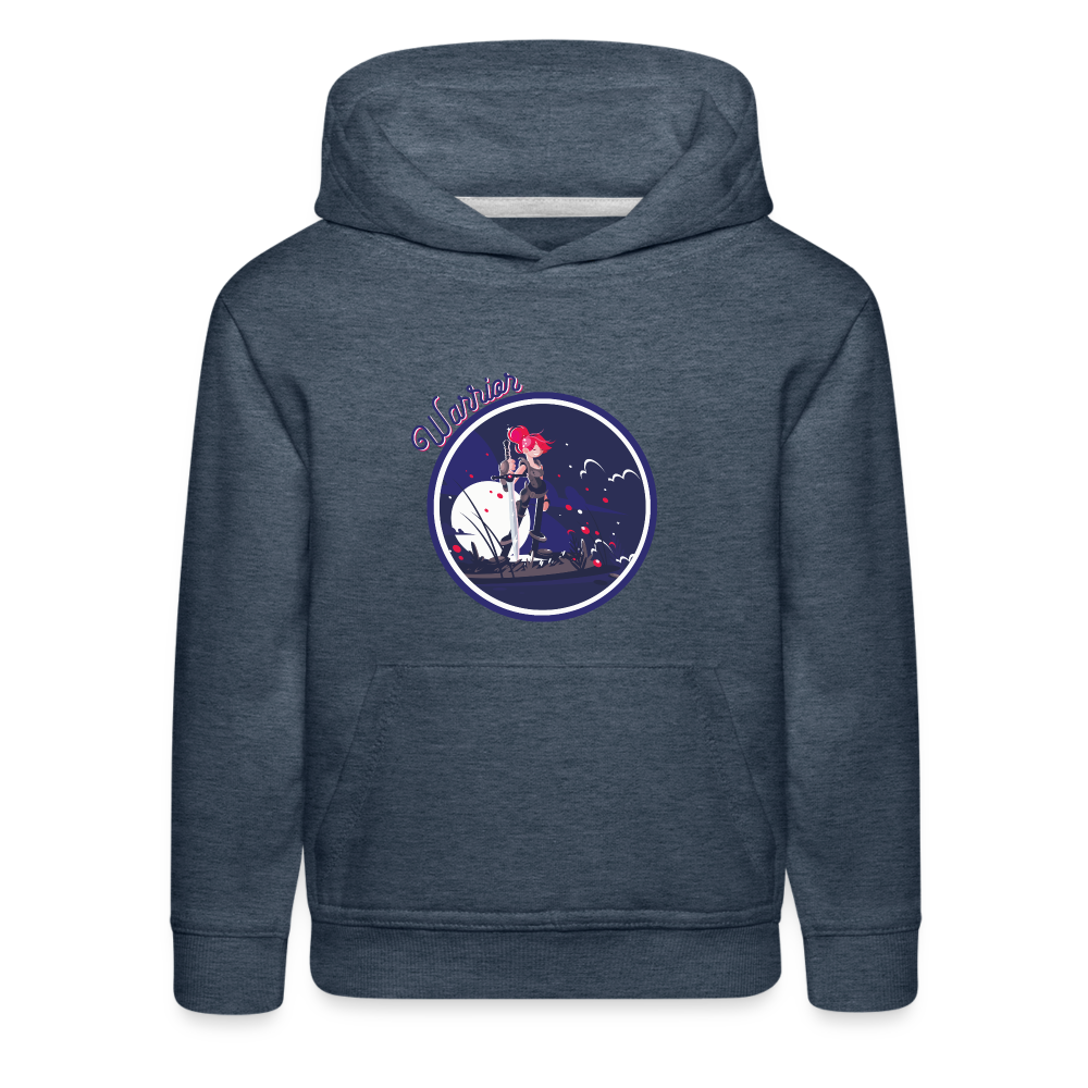 Warrior (Female) - Kids‘ Premium Hoodie - heather denim