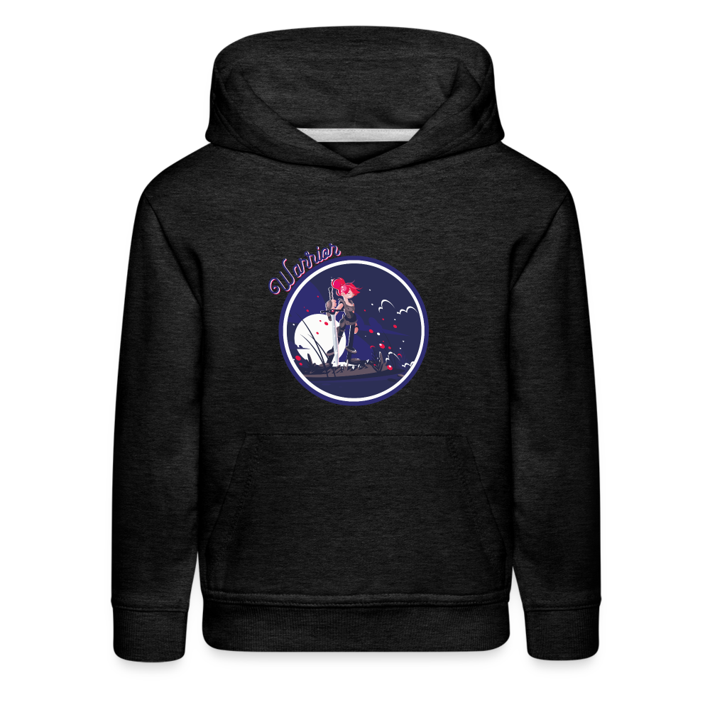 Warrior (Female) - Kids‘ Premium Hoodie - charcoal grey