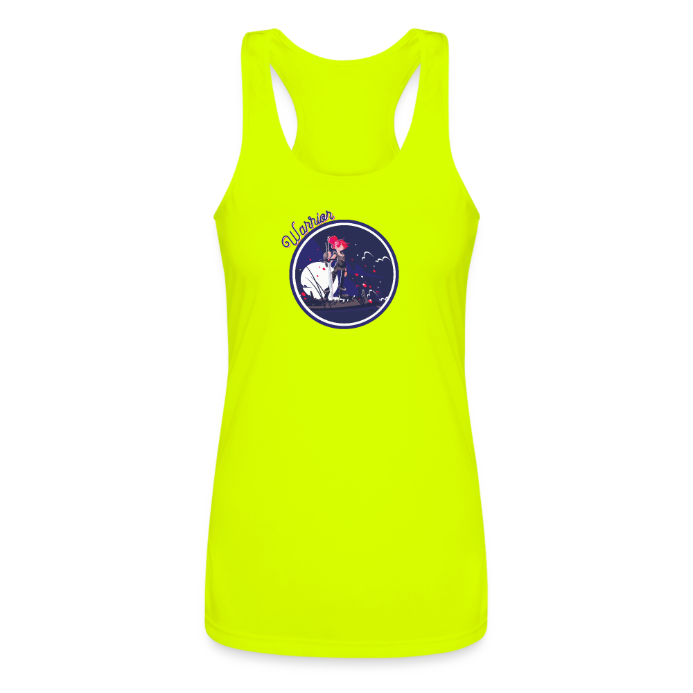Warrior (Female) - Women’s Performance Racerback Tank Top - neon yellow