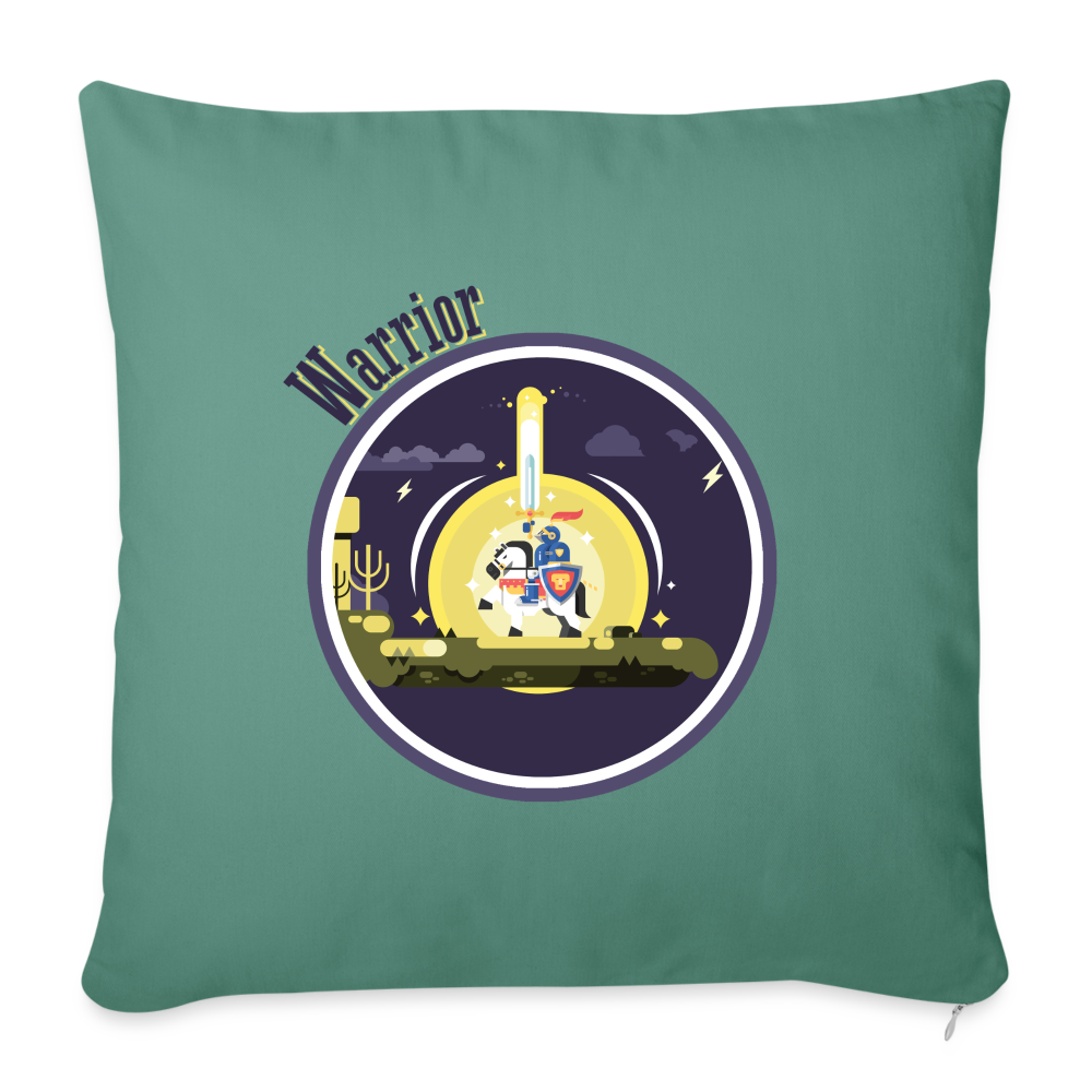 Warrior (Male) - Throw Pillow Cover - cypress green