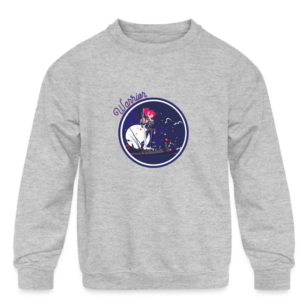 Warrior (Female) - Kids' Crewneck Sweatshirt - heather gray