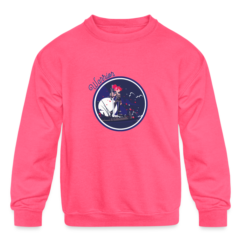Warrior (Female) - Kids' Crewneck Sweatshirt - neon pink