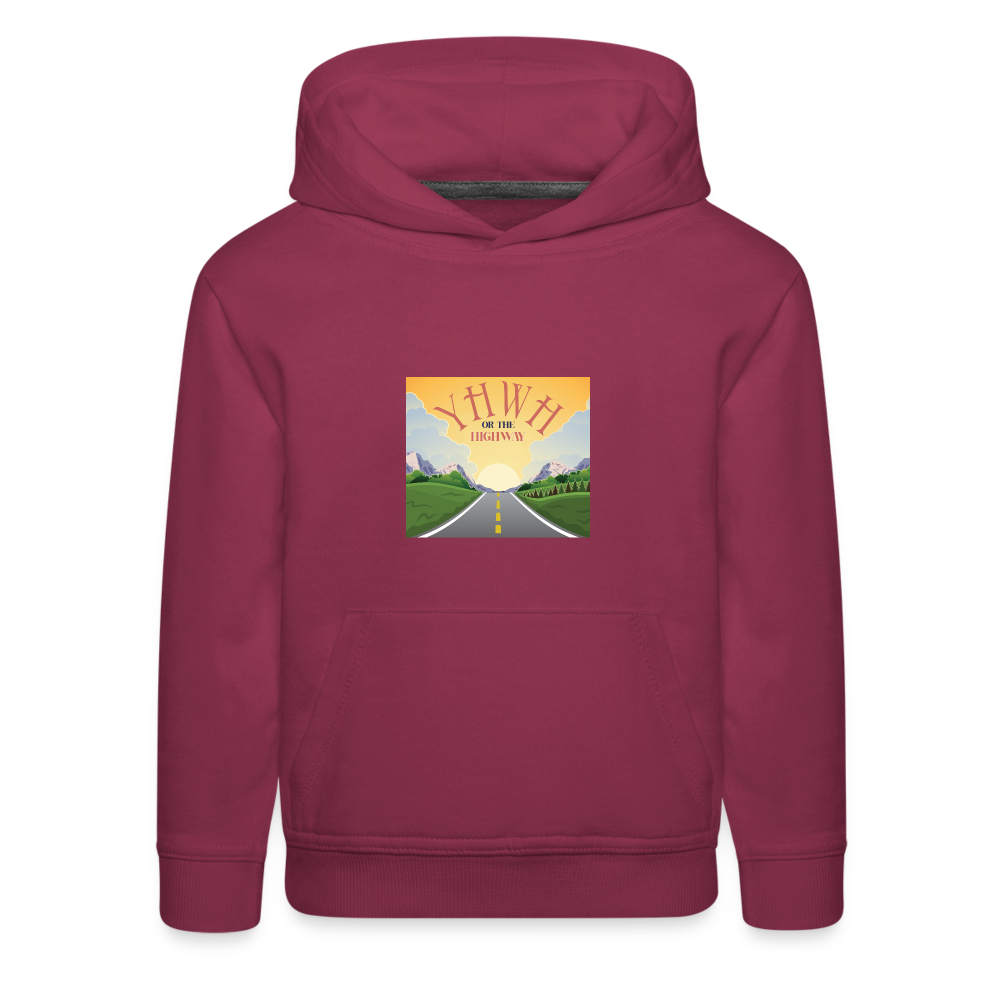 YHWH or the Highway - Kids‘ Premium Hoodie - burgundy