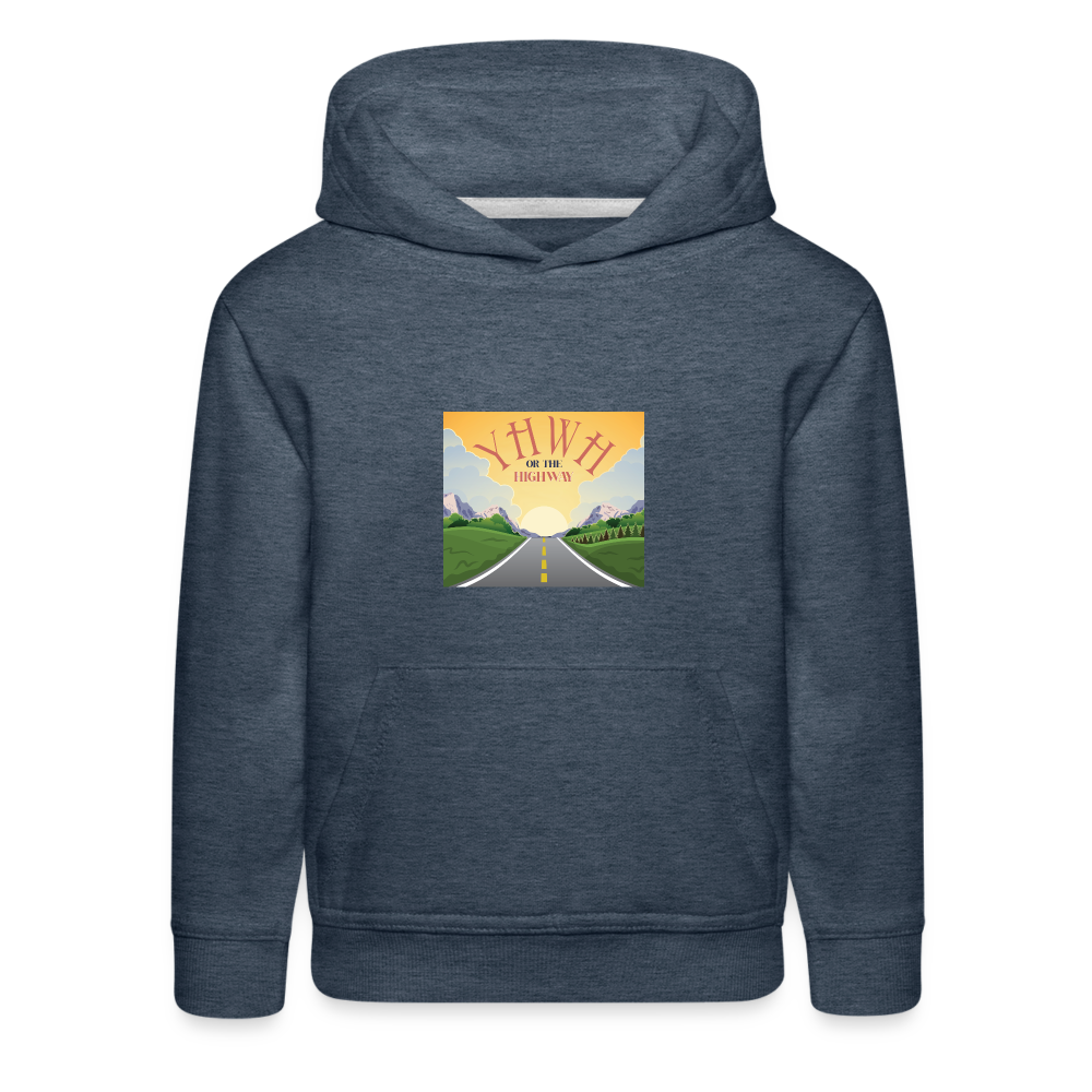 YHWH or the Highway - Kids‘ Premium Hoodie - heather denim