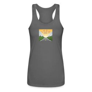 YHWH or the Highway - Women’s Performance Racerback Tank Top - charcoal