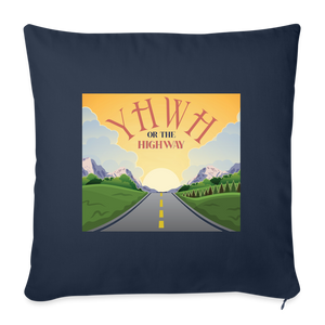 YHWH or the Highway - Throw Pillow Cover - navy
