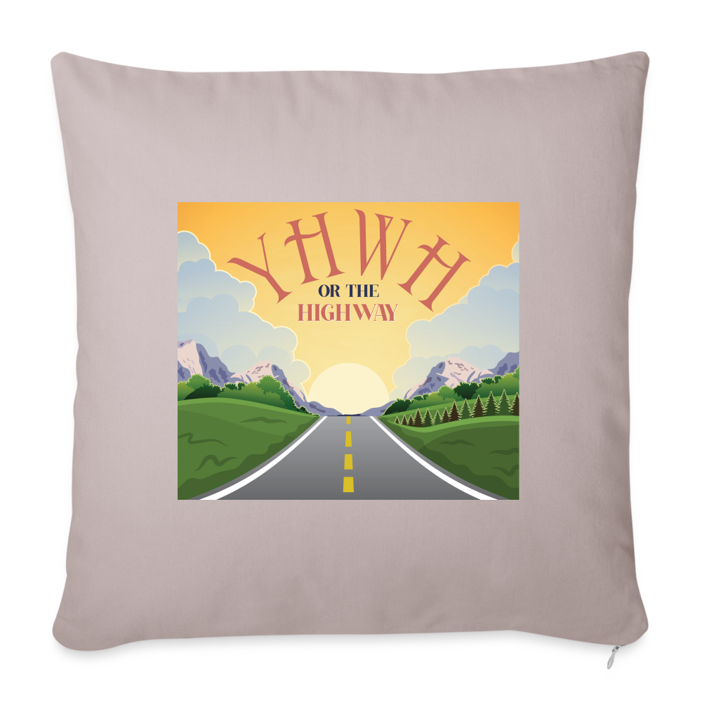 YHWH or the Highway - Throw Pillow Cover - light taupe