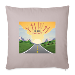 YHWH or the Highway - Throw Pillow Cover - light taupe