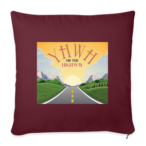 YHWH or the Highway - Throw Pillow Cover - burgundy