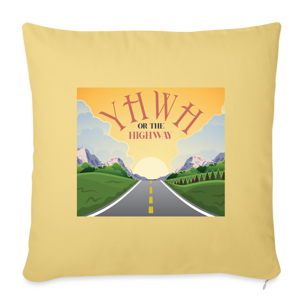YHWH or the Highway - Throw Pillow Cover - washed yellow