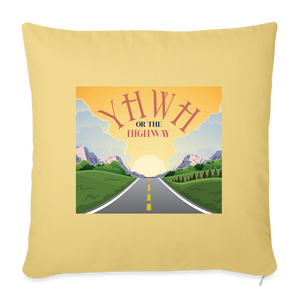 YHWH or the Highway - Throw Pillow Cover - washed yellow