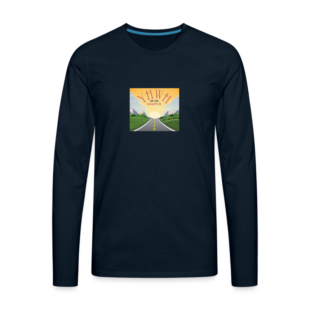 YHWH or the Highway - Men's Premium Long Sleeve T-Shirt - deep navy