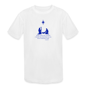 A Savior Has Been Born - Kids' Moisture Wicking Performance T-Shirt - white