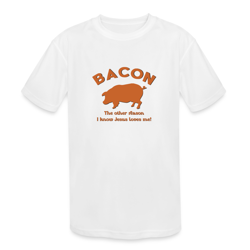 Bacon - Kids' Moisture Wicking Performance T-Shirt - white