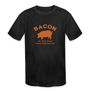 Bacon - Kids' Moisture Wicking Performance T-Shirt - black