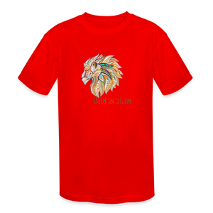Bold as a Lion - Kids' Moisture Wicking Performance T-Shirt - red