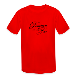 Forgiven & Free - Kids' Moisture Wicking Performance T-Shirt - red