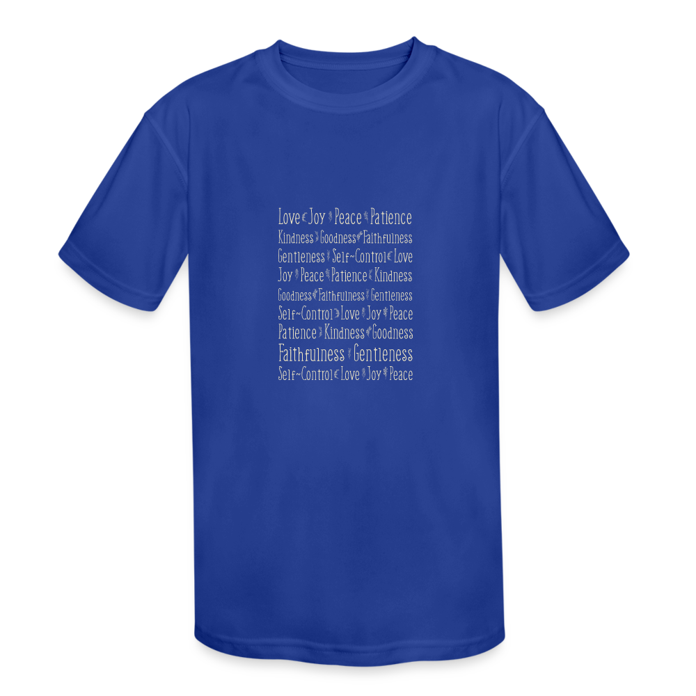 Fruit of the Spirit - Kids' Moisture Wicking Performance T-Shirt - royal blue