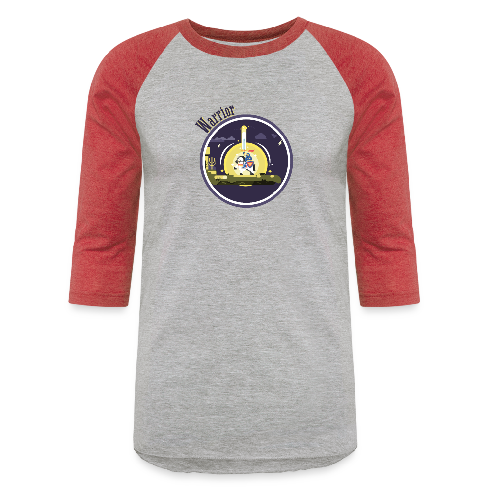Warrior (Male) - Baseball T-Shirt - heather gray/red