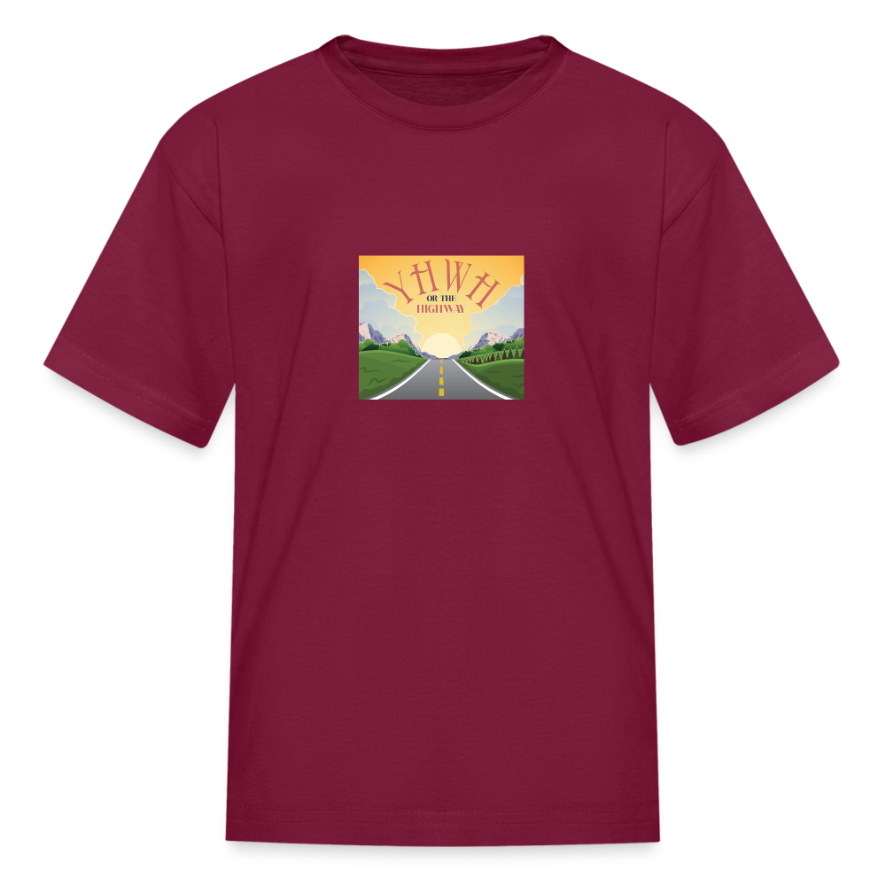YHWH or the Highway - Kids' T-Shirt - burgundy