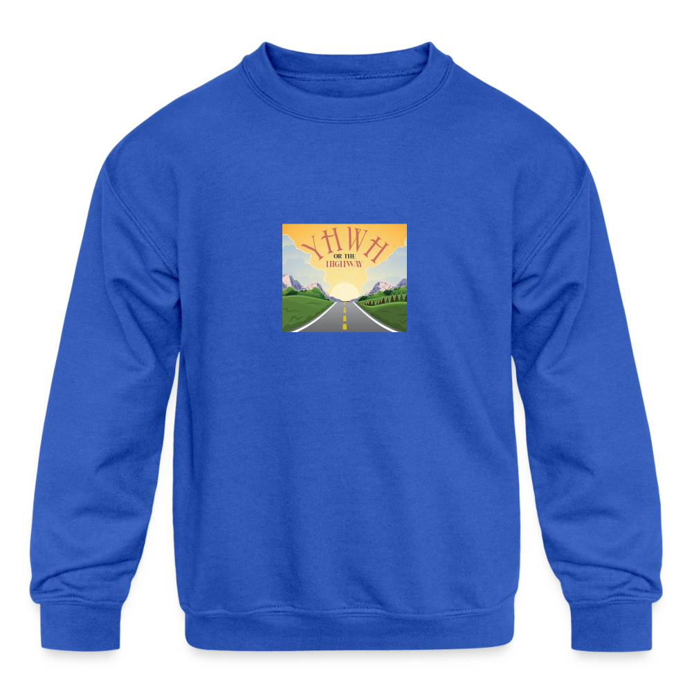 YHWH or the Highway - Kids' Crewneck Sweatshirt - royal blue