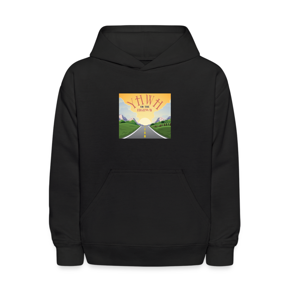 YHWH or the Highway - Kids' Hoodie - black
