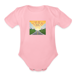 YHWH or the Highway - Organic Short Sleeve Baby Bodysuit - light pink