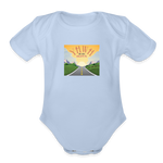 YHWH or the Highway - Organic Short Sleeve Baby Bodysuit - sky