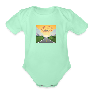 YHWH or the Highway - Organic Short Sleeve Baby Bodysuit - light mint