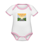 YHWH or the Highway - Organic Contrast Short Sleeve Baby Bodysuit - white/pink