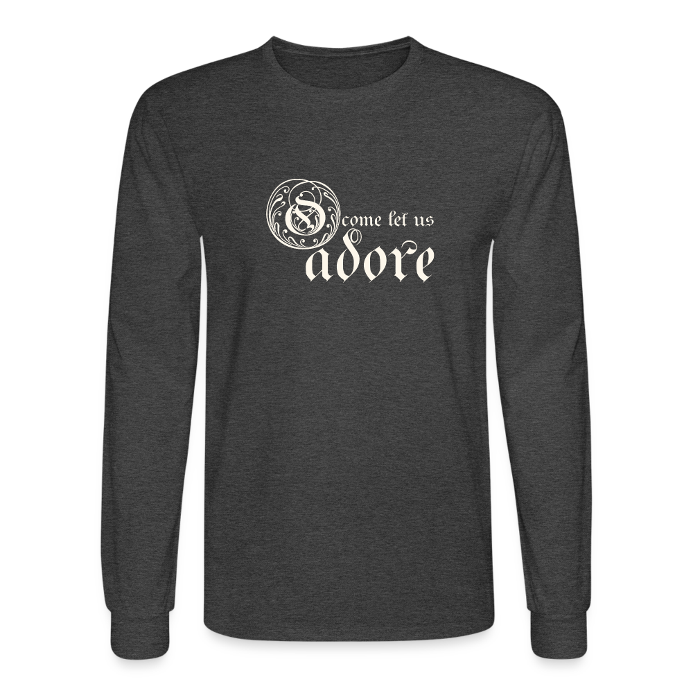 O Come Let Us Adore - Unisex Long Sleeve T-Shirt - heather black