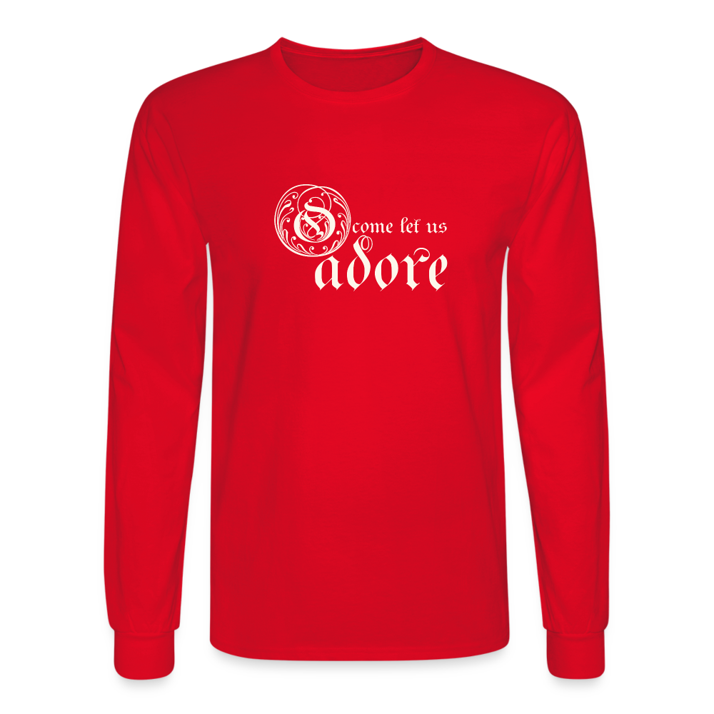 O Come Let Us Adore - Unisex Long Sleeve T-Shirt - red