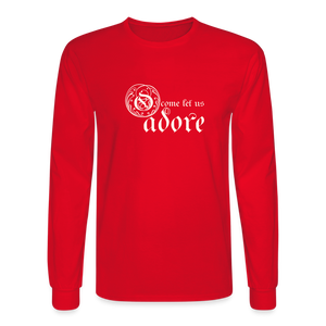 O Come Let Us Adore - Unisex Long Sleeve T-Shirt - red