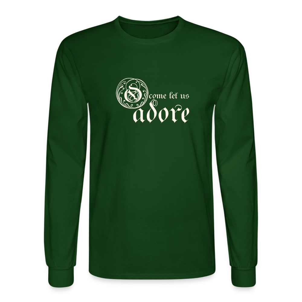 O Come Let Us Adore - Unisex Long Sleeve T-Shirt - forest green