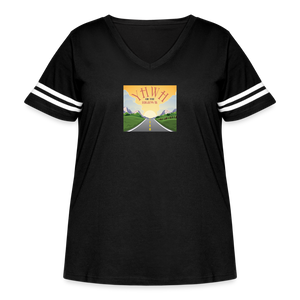 YHWH or the Highway - Women's Curvy Vintage Sport T-Shirt - black/white