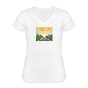 YHWH or the Highway - Women's V-Neck T-Shirt - white