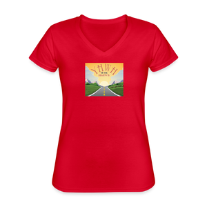 YHWH or the Highway - Women's V-Neck T-Shirt - red