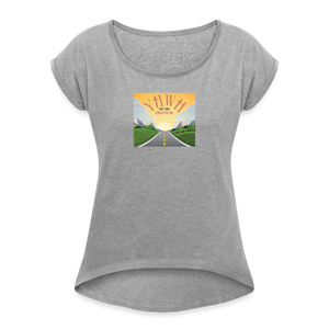 YHWH or the Highway - Women's Roll Cuff T-Shirt - heather gray