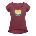YHWH or the Highway - Women's Roll Cuff T-Shirt - heather burgundy