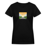 YHWH or the Highway - Women's Shallow V-Neck T-Shirt - black