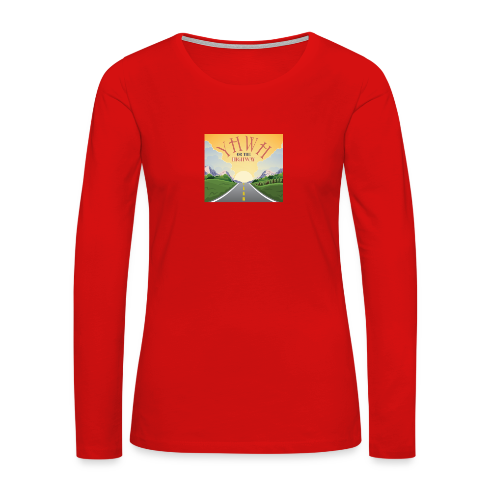 YHWH or the Highway - Women's Premium Long Sleeve T-Shirt - red