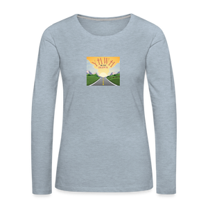 YHWH or the Highway - Women's Premium Long Sleeve T-Shirt - heather ice blue