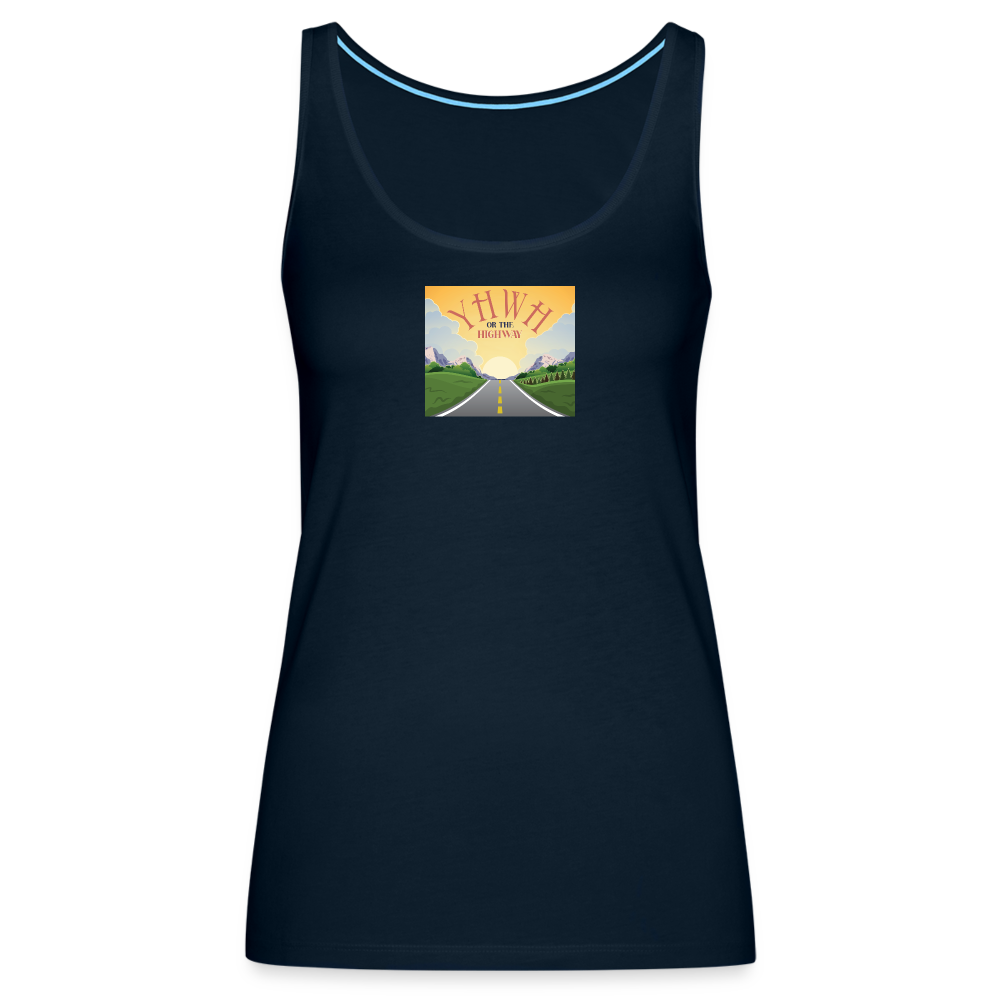 YHWH or the Highway - Women’s Premium Tank Top - deep navy