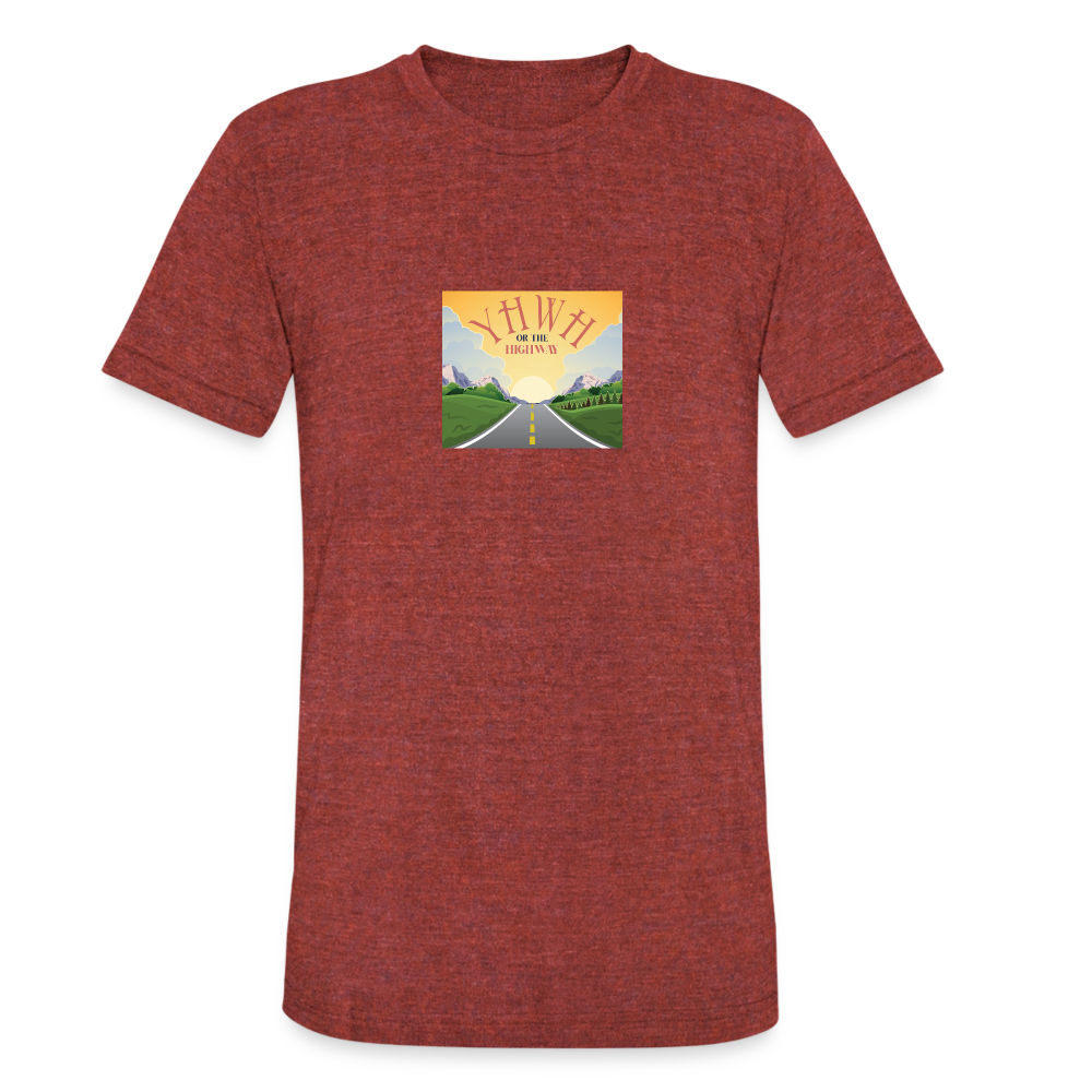 YHWH or the Highway - Unisex Tri-Blend T-Shirt - heather cranberry